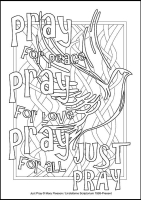 Just Pray - Multicoloured Christmas - Downloadable / Printable - Colouring Sheet