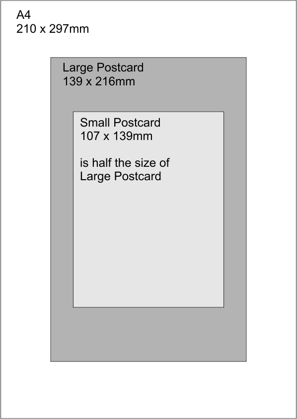 Picture of A4 to Postcard Sizes