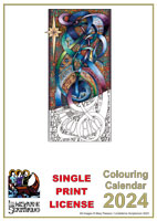 *2024 Downloadable Colouring Calendar - Single Use (C) www.lindisfarne-scriptorium.co.uk 2020