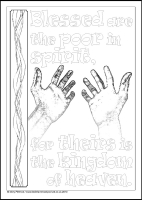 Blessed are the poor in spirit - Multicoloured Blessings - Large PVC Colouring Image