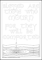 Blessed are those who mourn - Multicoloured Blessings - Large PVC Colouring Image