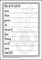 Blessed are the pure in heart - Multicoloured Blessings - Large PVC Colouring Image