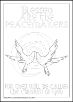 Blessed are the peacemakers - Multicoloured Blessings - Downloadable / Printable - Colouring Sheet