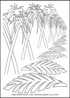 Palms - Multicoloured Praises - Large PVC Colouring Image