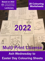 Lent C - 2022 Colouring Worksheets - A4 Digital Files - Multi Print License