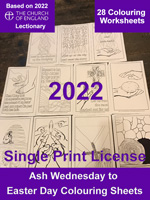 Lent C - 2022 Colouring Worksheets - A4 Digital Files - Single Print License